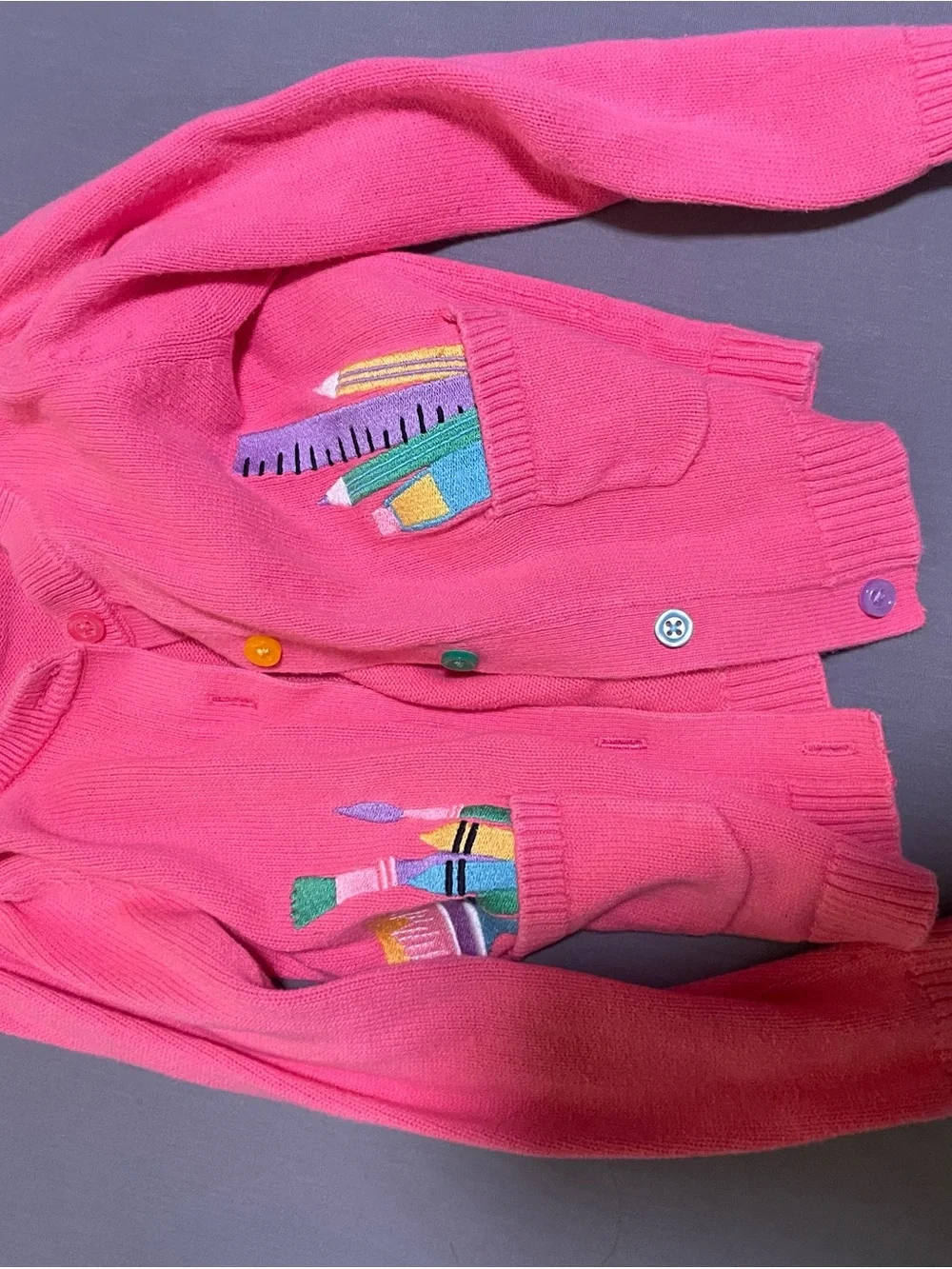 Gymboree Bright Pink Embroidered Cardigan Sweater